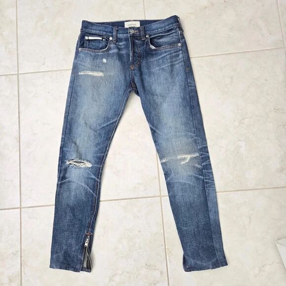 Fear of God Other - FOG Fear of God Mens Essentials Blue Jeans Size 28 Blue Distressed Patch Work